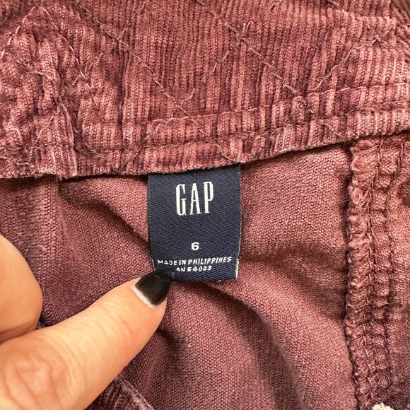 Gap Women's Burgundy 100% Cotton Corduroy Button Up Mini Skirt, Size 6, EUC - Picture 3 of 5